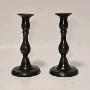 Pair of Pewter Candlesticks 7 Inch Collectible Metalware